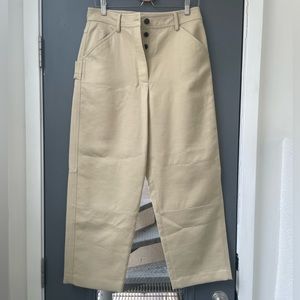 Theory Project Wideleg Trousers Slacks Beige Khaki Cargo Details